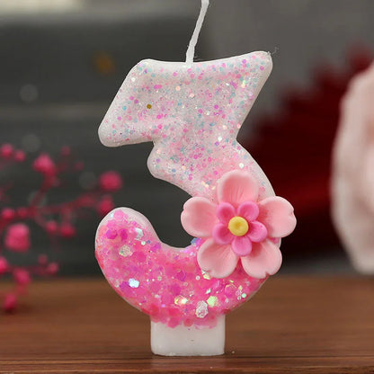 Pink Birthday Candle Topper Set