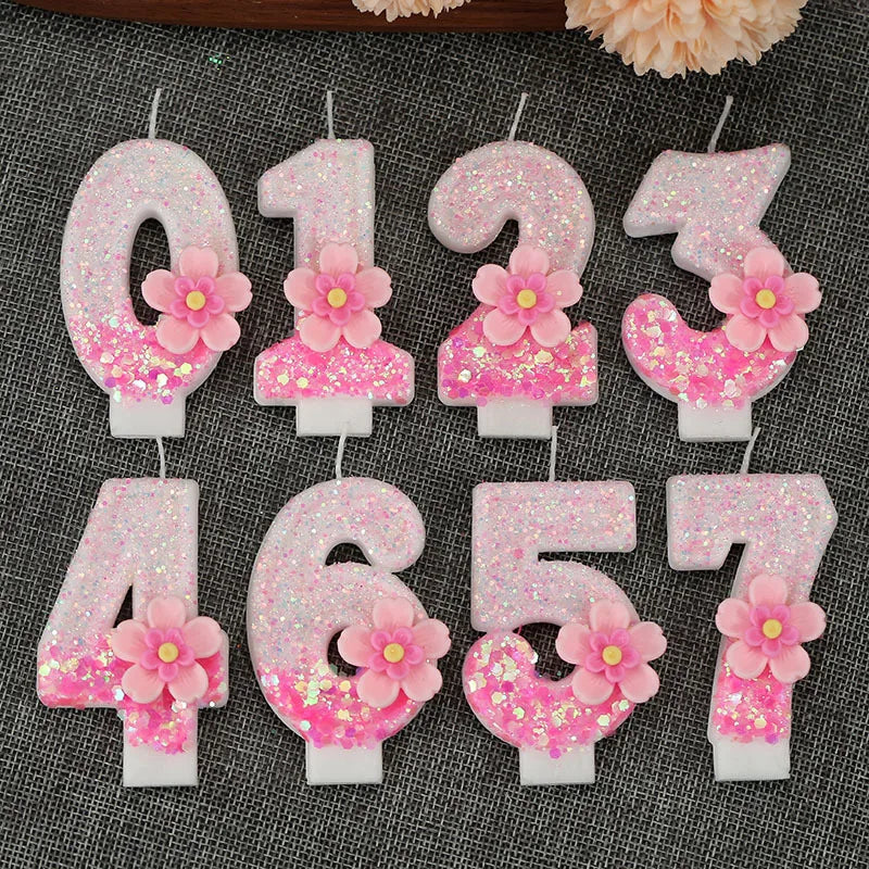 Pink Birthday Candle Topper Set