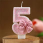 Pink Bow Birthday Candle Topper