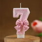 Pink Bow Birthday Candle Topper