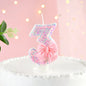 Pink Bow Number Candle Toppers