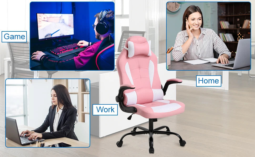 Pink Ergonomic High Back Office Chair