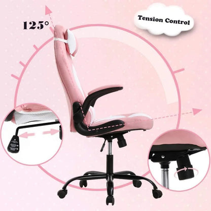 Pink Ergonomic High Back Office Chair