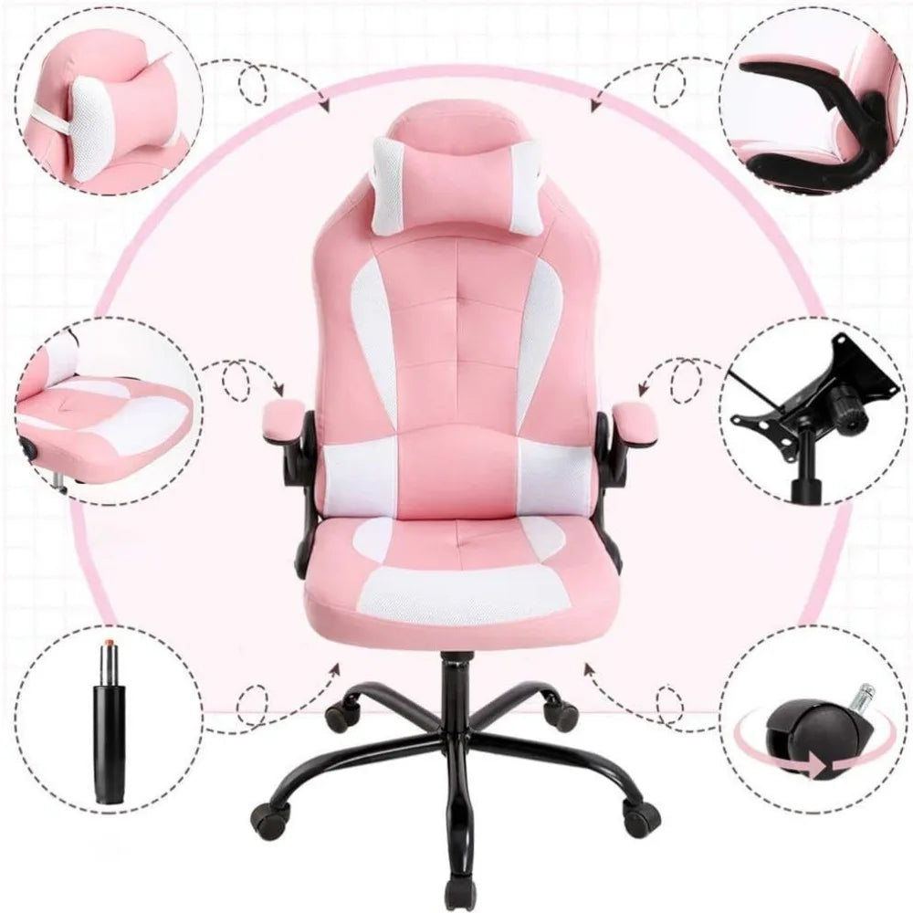 Pink Ergonomic High Back Office Chair