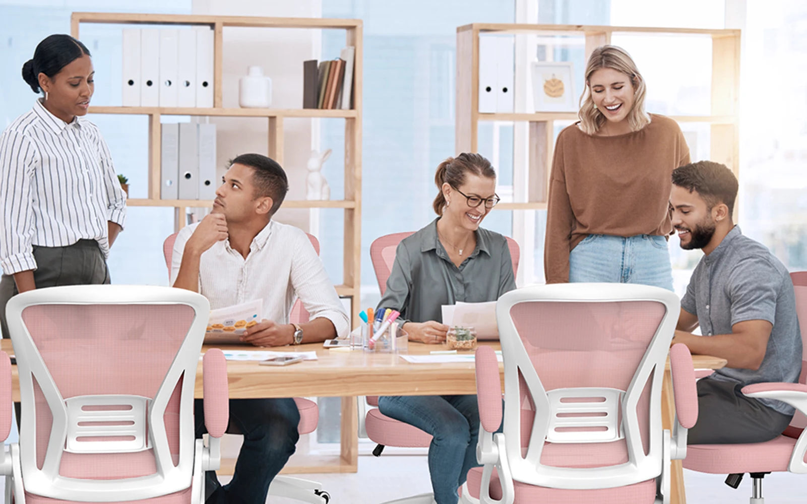 Pink Ergonomic Mesh Office Chair