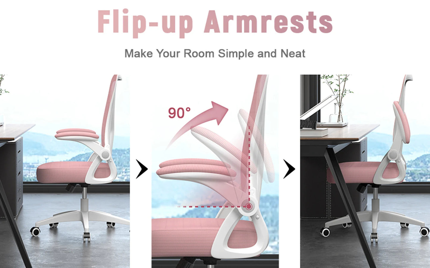 Pink Ergonomic Mesh Office Chair