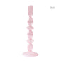 Pink Glass Taper Candle Holder