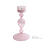 Pink Glass Taper Candle Holder