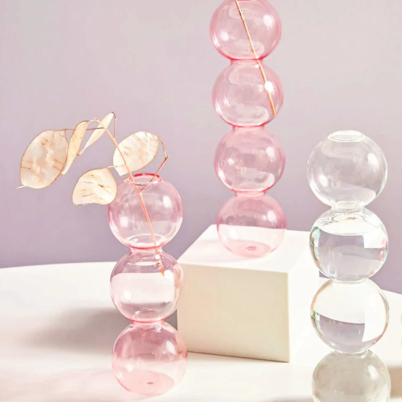 Pink Glass Taper Candle Holder