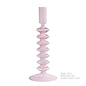 Pink Glass Taper Candle Holder