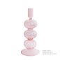 Pink Glass Taper Candle Holder