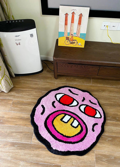 Pink Handmade Tufted Cherry Bomb Rug