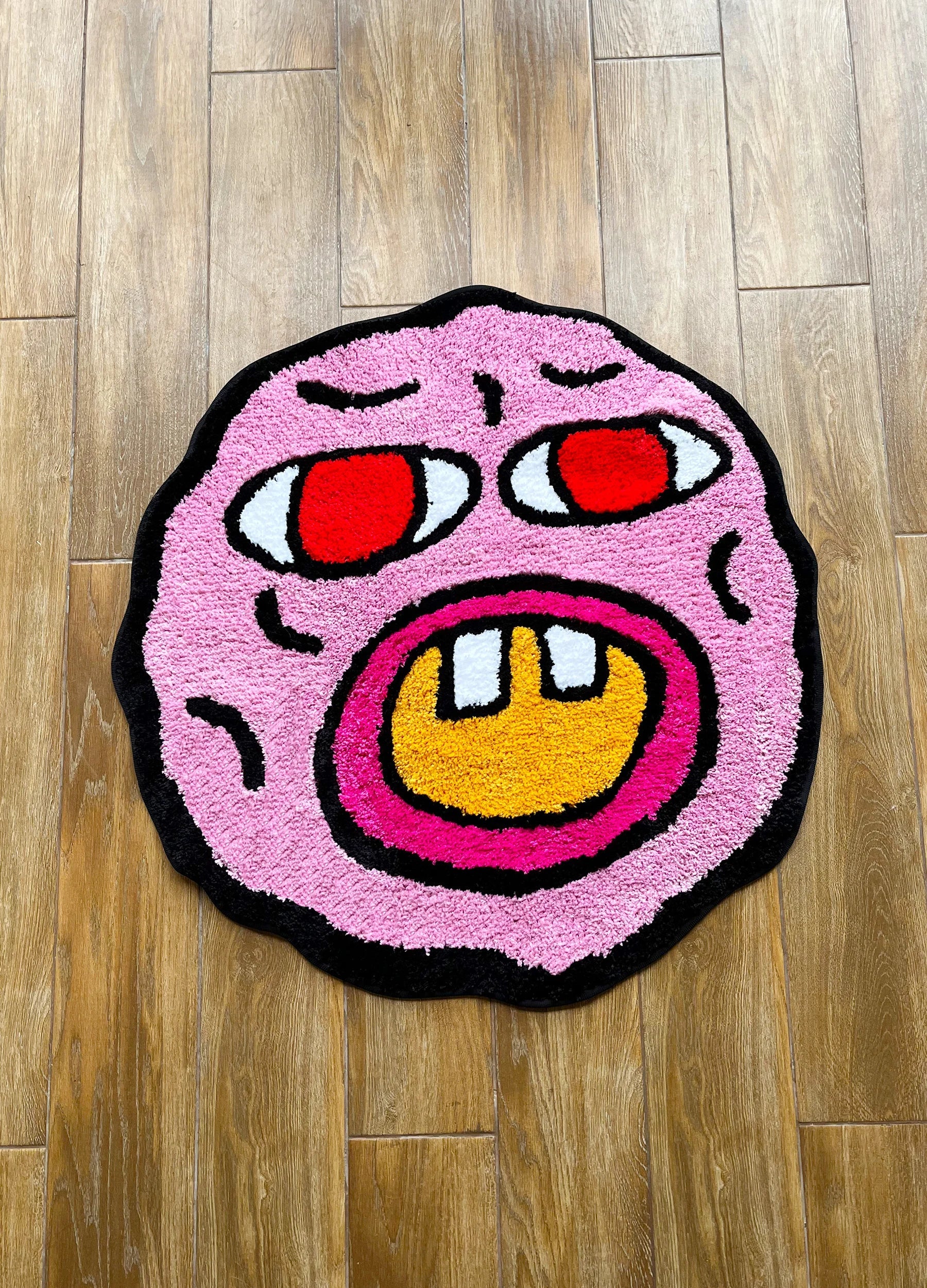 Pink Handmade Tufted Cherry Bomb Rug