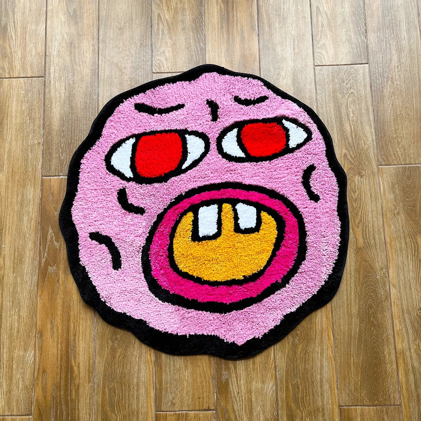 Pink Handmade Tufted Cherry Bomb Rug