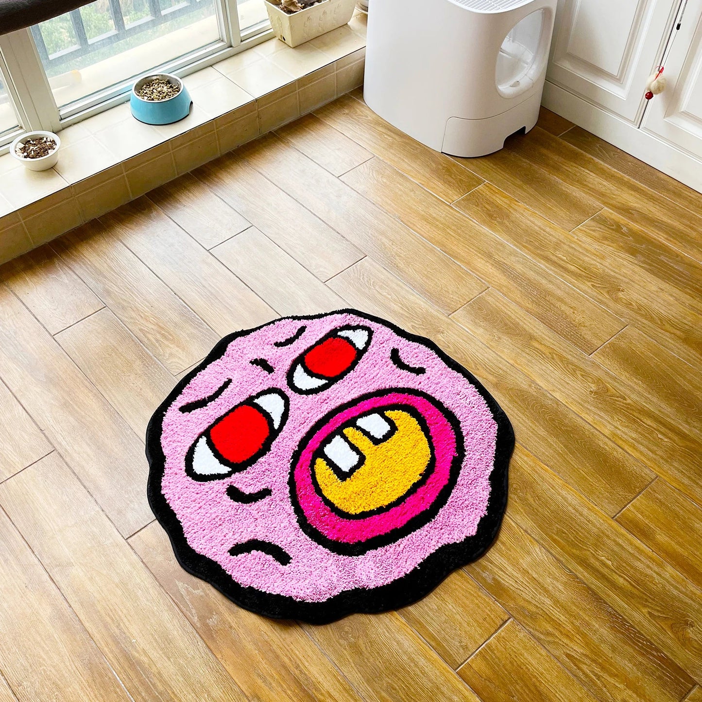 Pink Handmade Tufted Cherry Bomb Rug