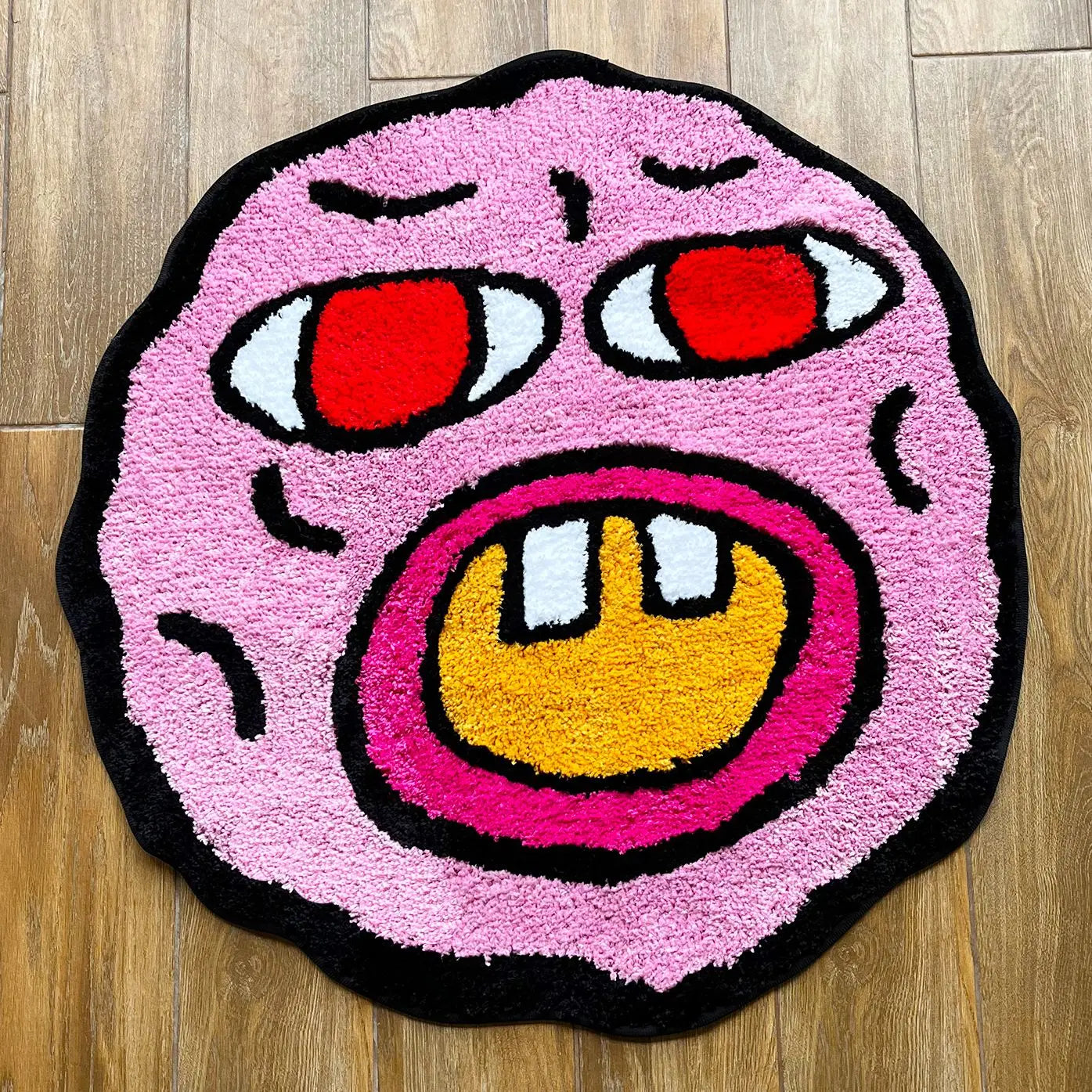 Pink Handmade Tufted Cherry Bomb Rug