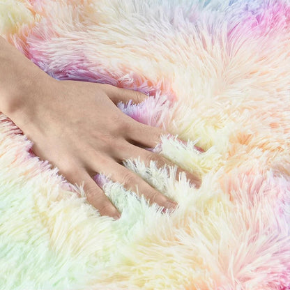 Pink Tie-Dye Fluffy Area Rug