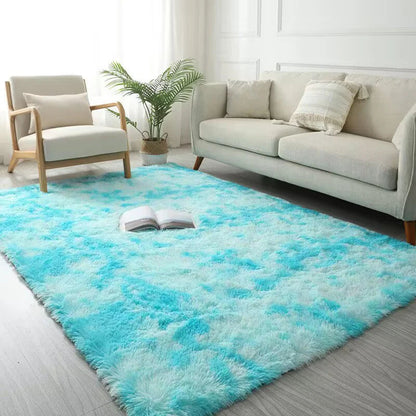 Pink Tie-Dye Fluffy Area Rug