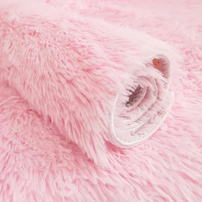 Pink Tie-Dye Fluffy Area Rug