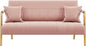 Pink Velvet Modern Loveseat Sofa