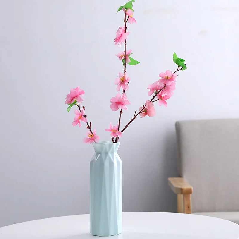 Pink and White Plastic Flower Vase