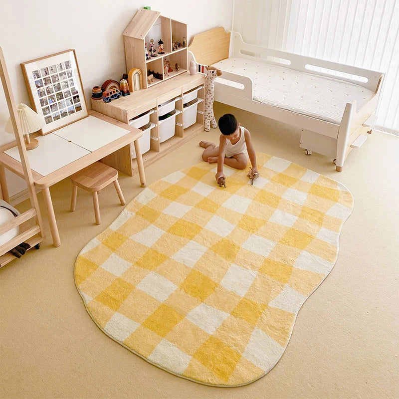 Plaid Large Area Soft Rug