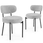 Plush Fabric Ergonomic Dining Chairs Set