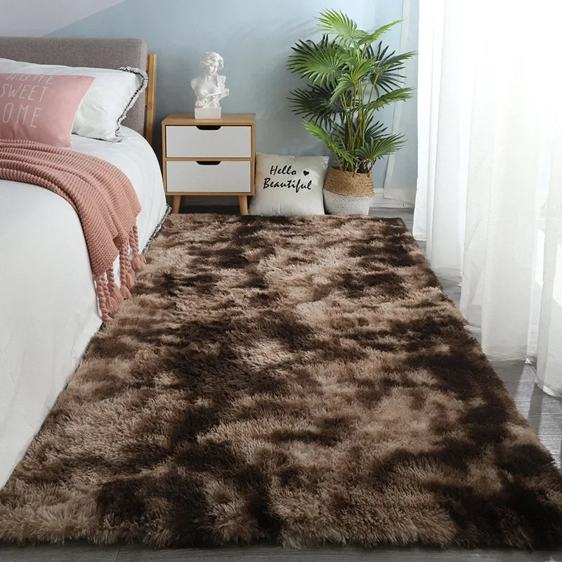 Plush Grey Velvet Anti-Slip Rug