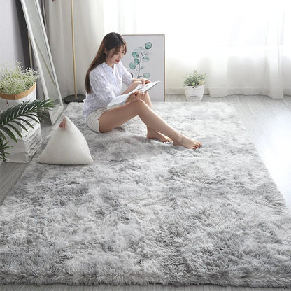 Plush Grey Velvet Anti-Slip Rug