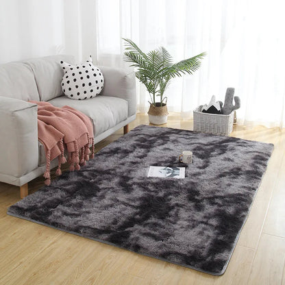 Plush Grey Velvet Anti-Slip Rug