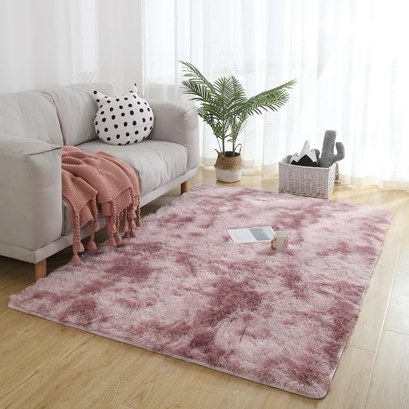 Plush Grey Velvet Anti-Slip Rug