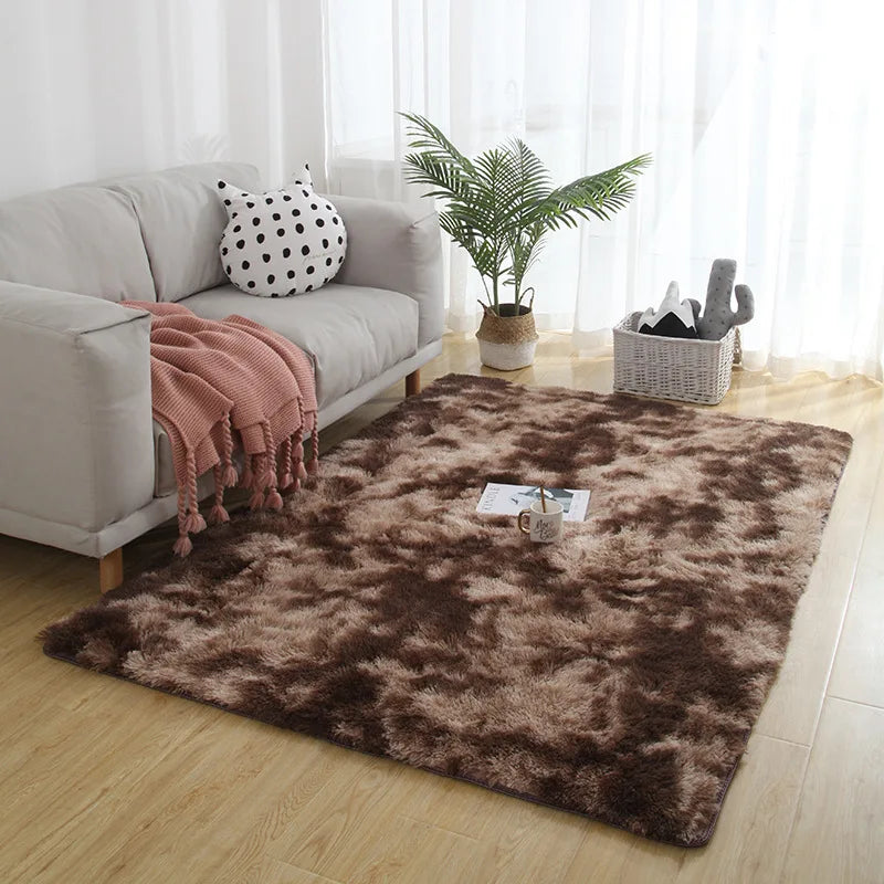 Plush Grey Velvet Anti-Slip Rug