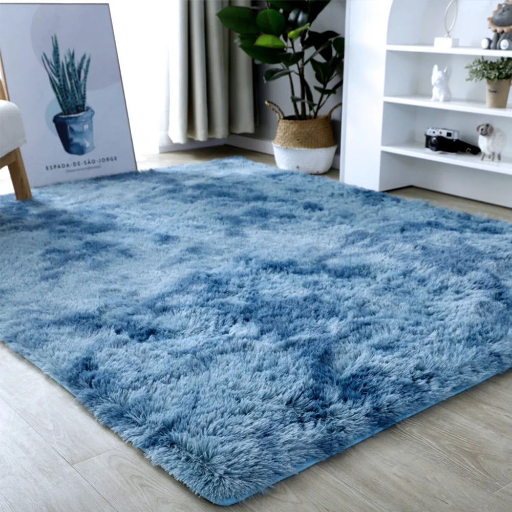 Plush Grey Velvet Anti-Slip Rug