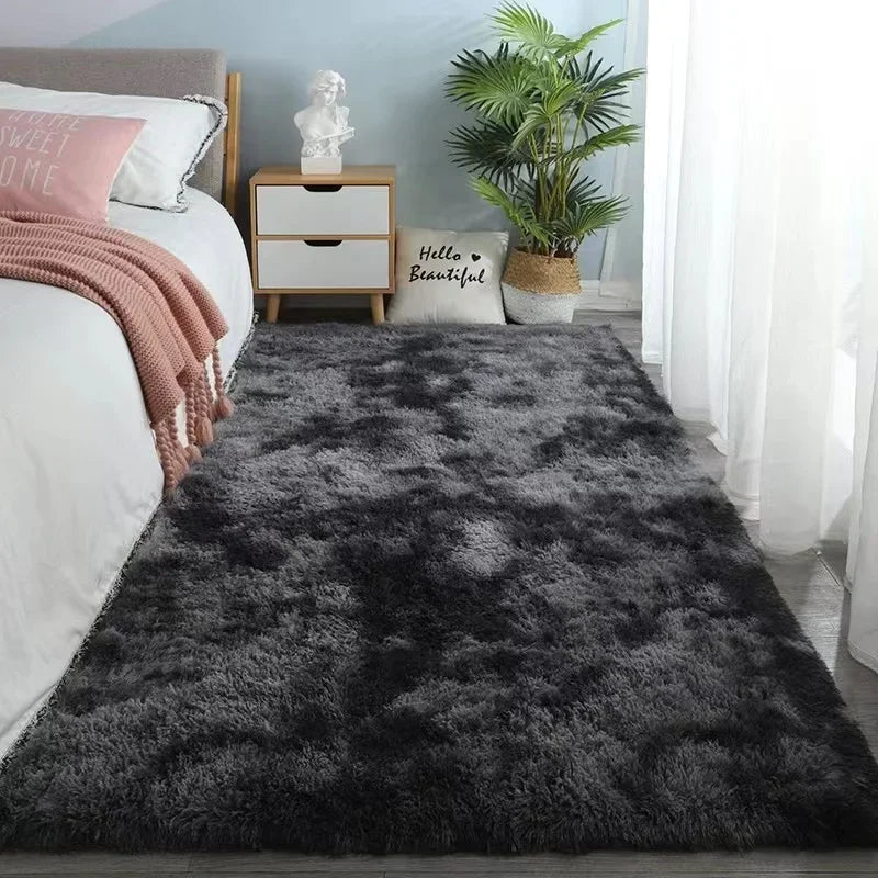 Plush Grey Velvet Anti-Slip Rug