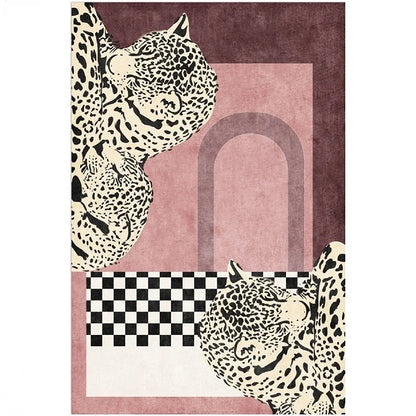 Plush Leopard Print Area Rug