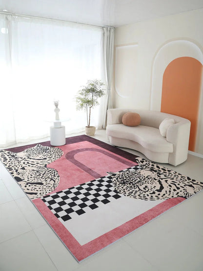 Plush Leopard Print Area Rug