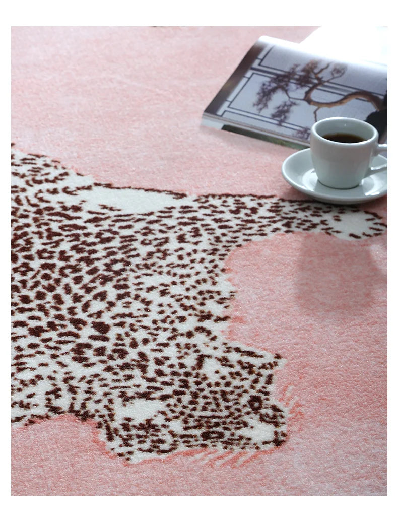 Plush Leopard Print Area Rug