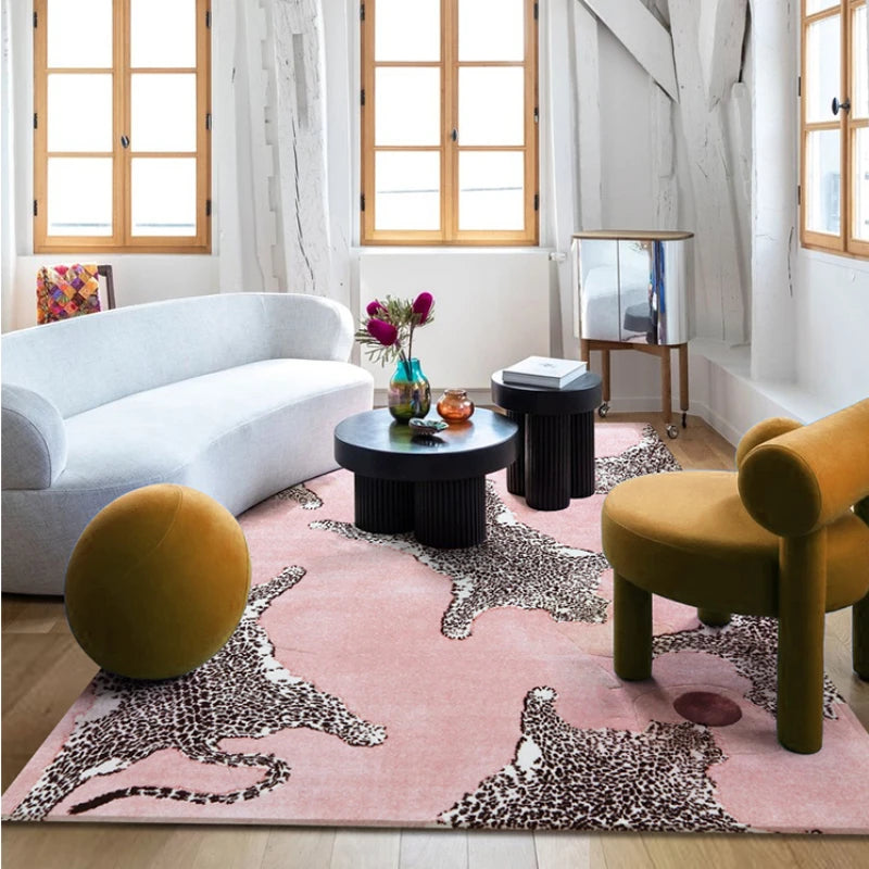 Plush Leopard Print Area Rug