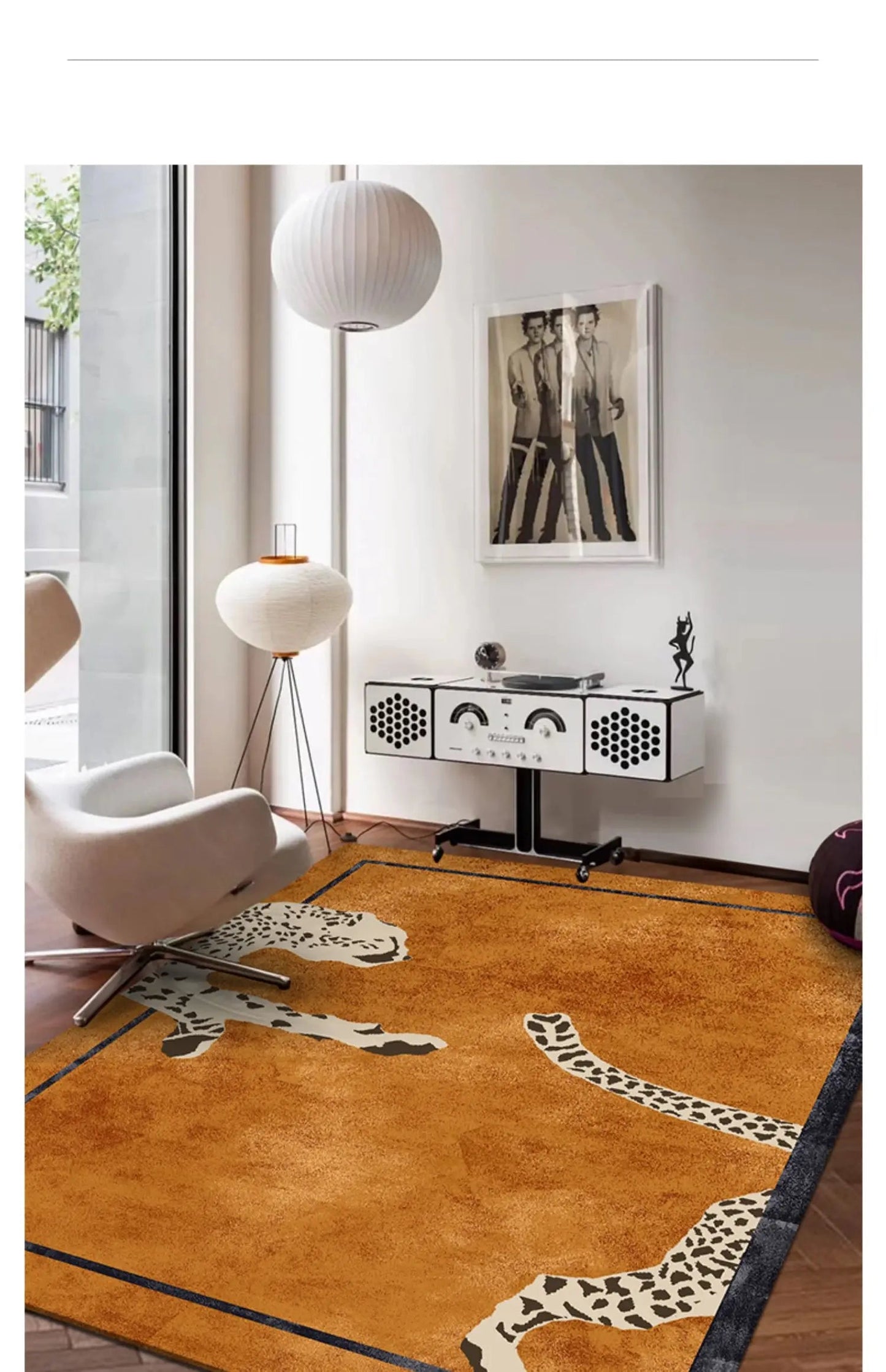 Plush Leopard Print Area Rug