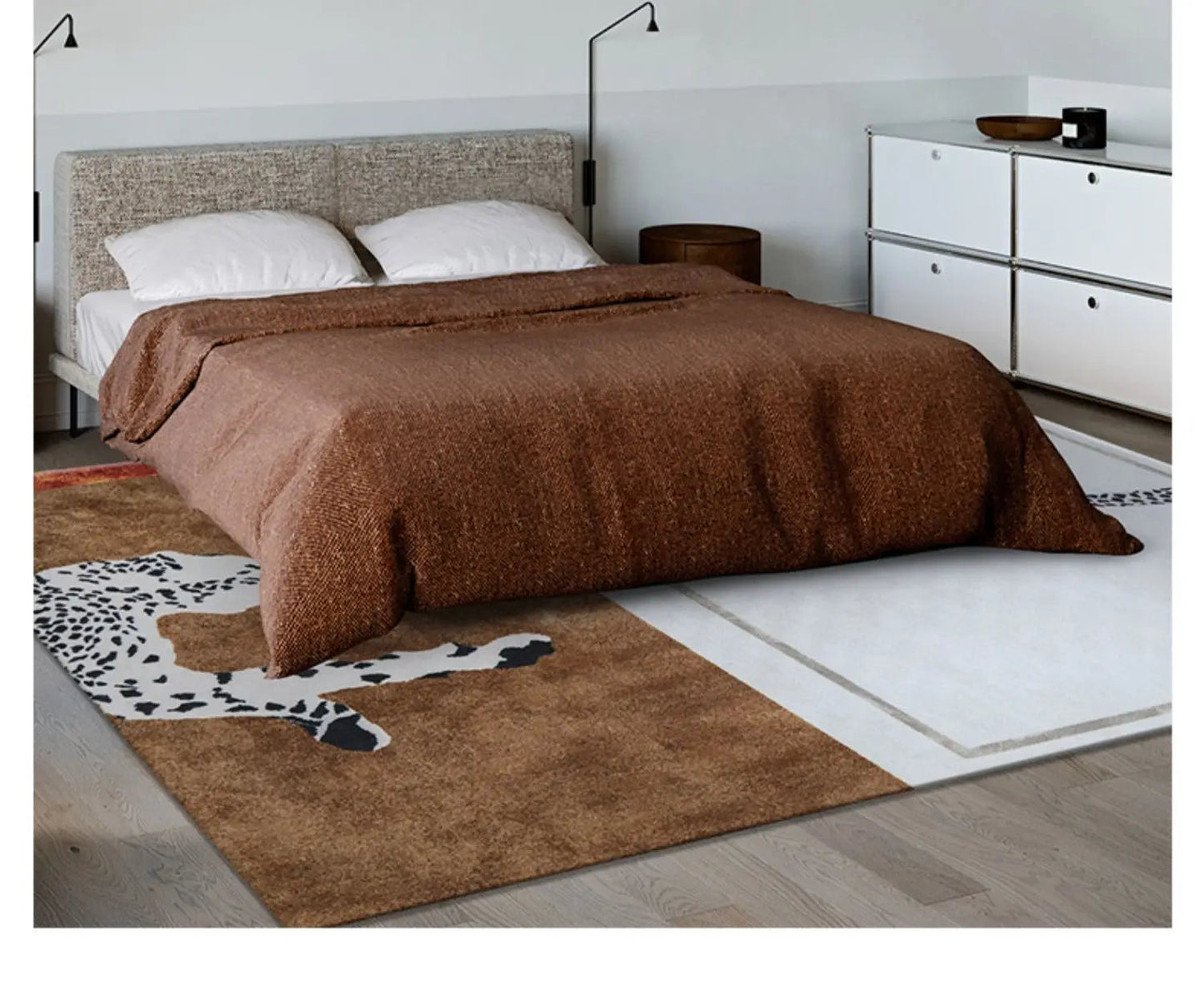 Plush Leopard Print Area Rug