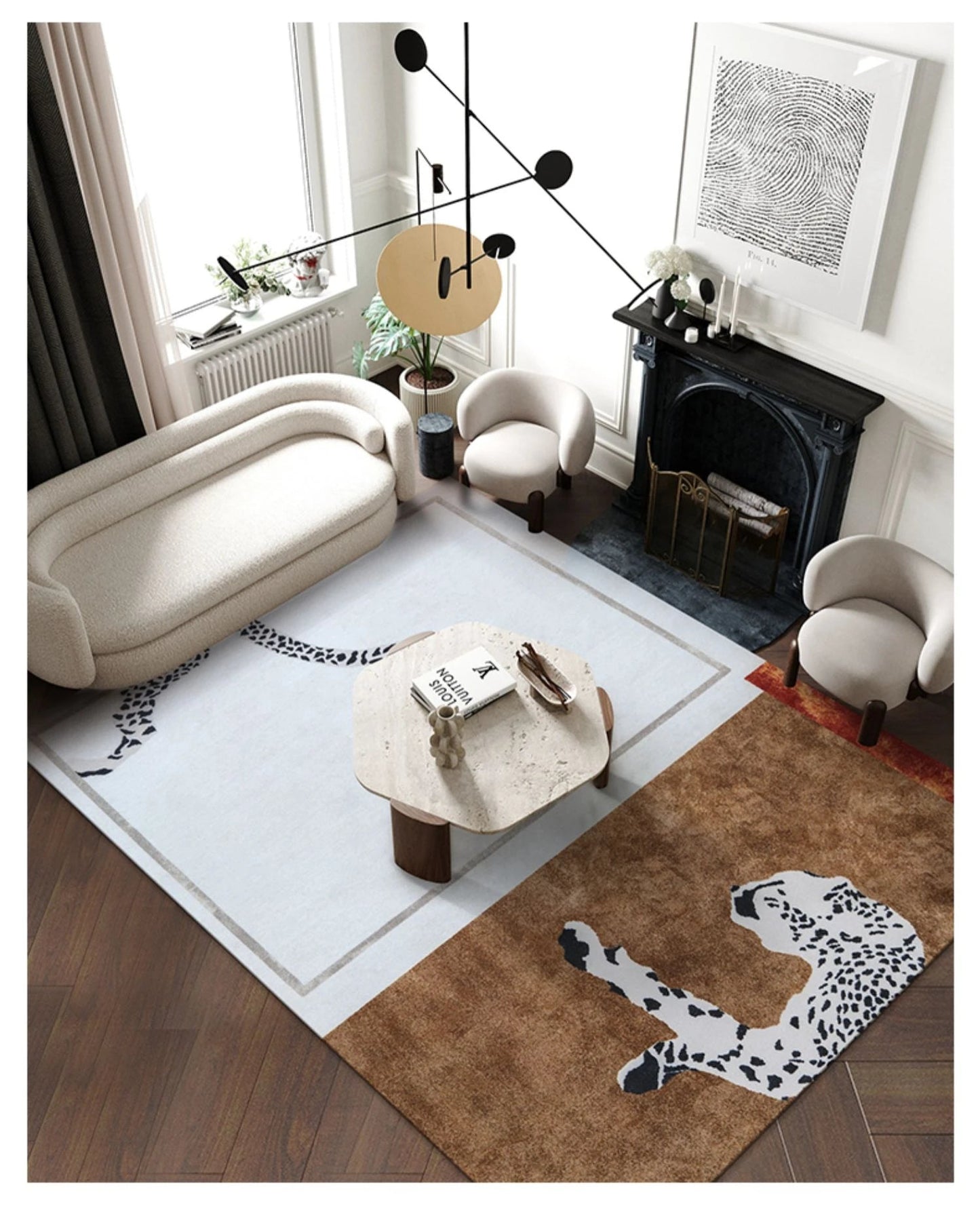 Plush Leopard Print Area Rug