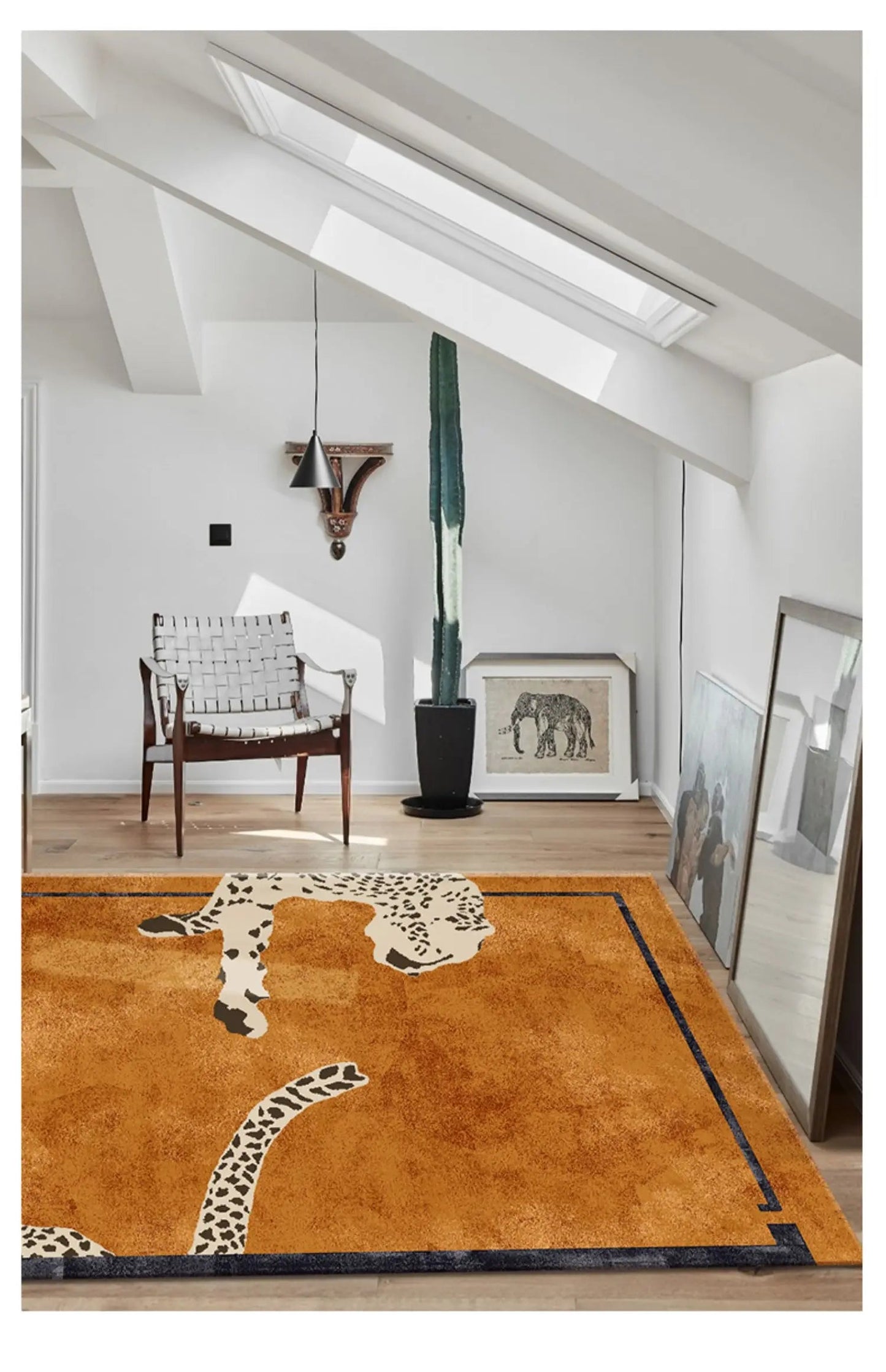 Plush Leopard Print Area Rug