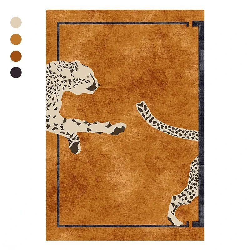 Plush Leopard Print Area Rug