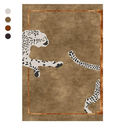 Plush Leopard Print Area Rug