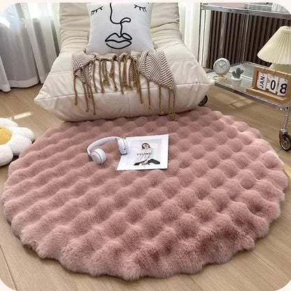 Plush Nordic Round Carpet - Soft Shag Rug