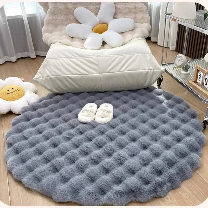 Plush Nordic Round Carpet - Soft Shag Rug