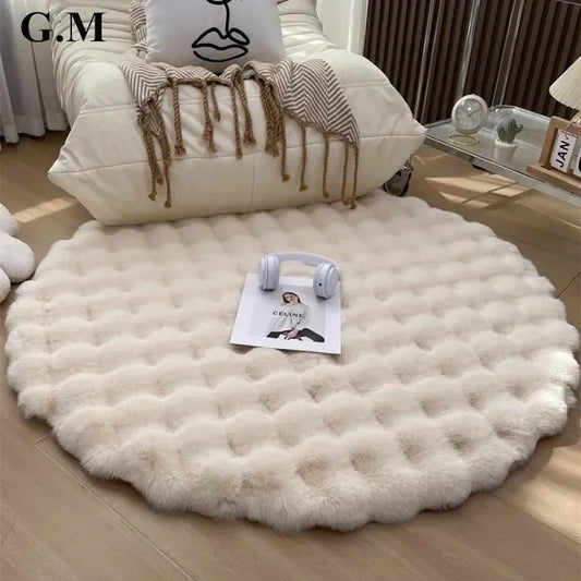 Plush Nordic Round Carpet - Soft Shag Rug