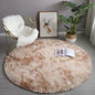 Plush White Round Rug for Kids