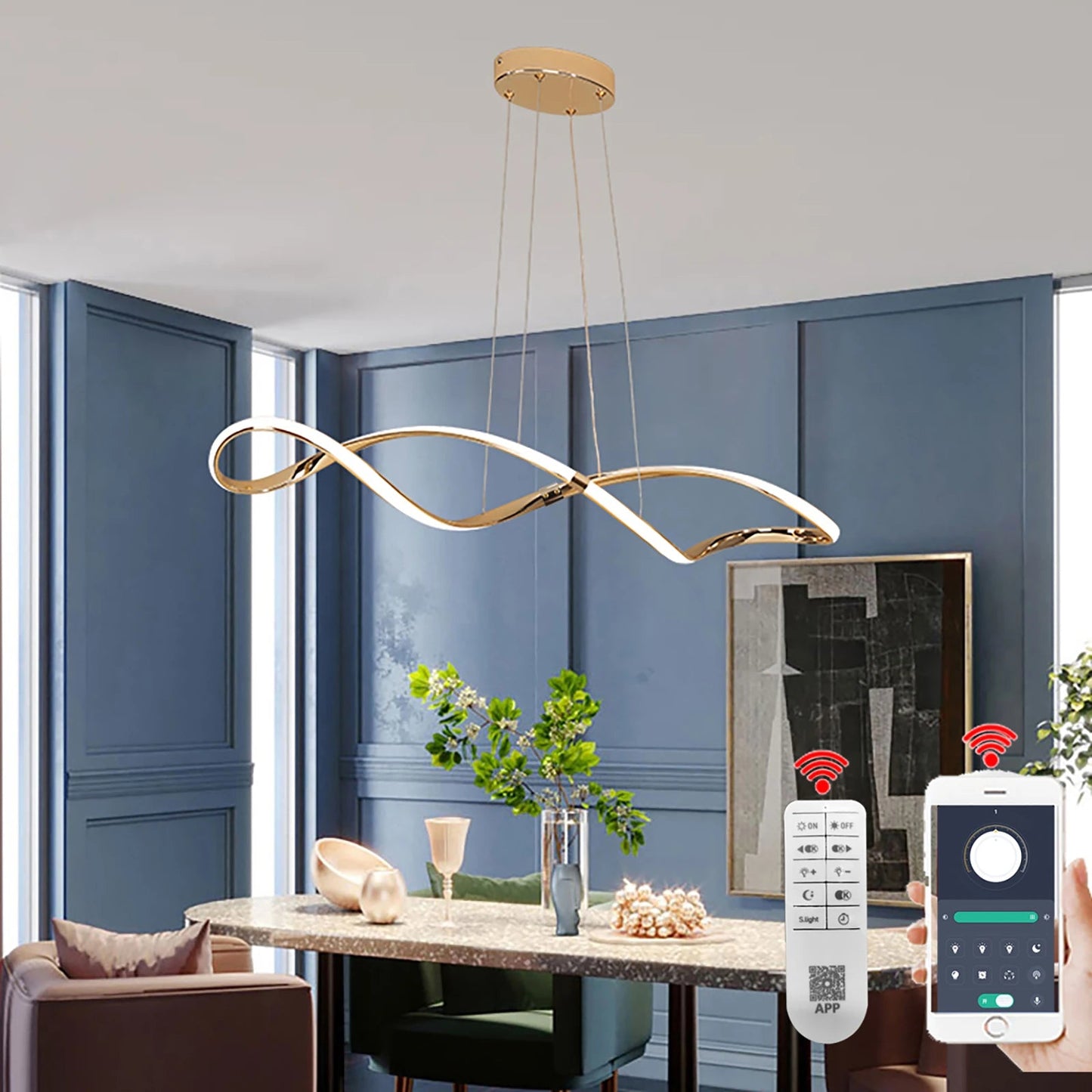 Polished Chrome Modern LED Chandelier