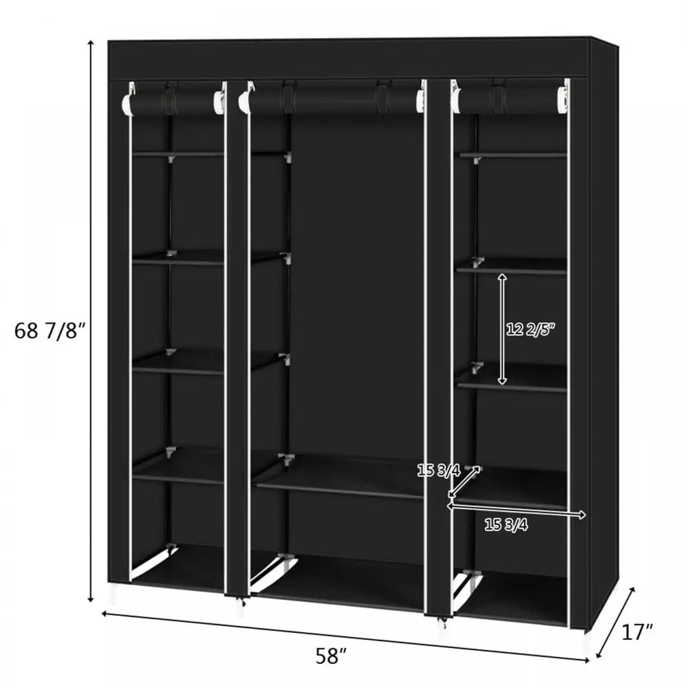 Portable 69 Inch Non-Woven Wardrobe